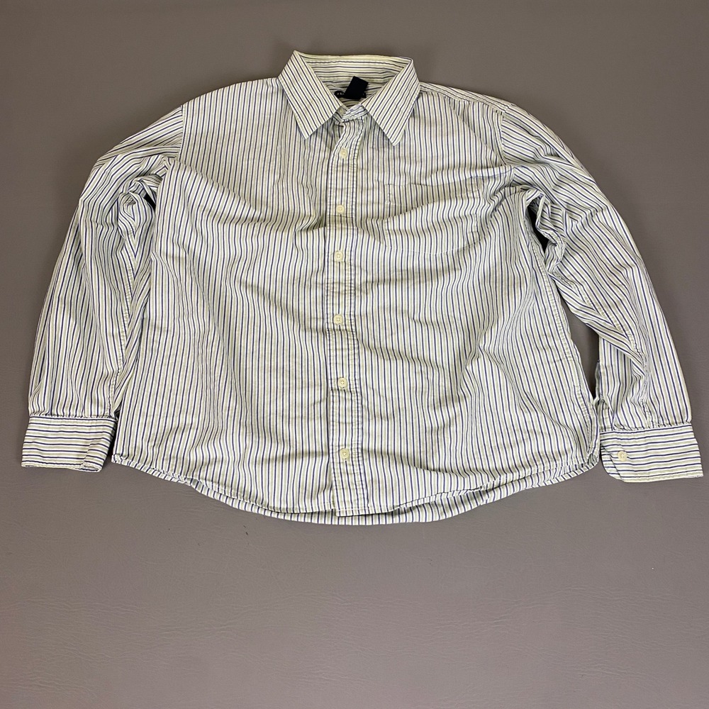 Knightsbridge Button Up Shirt Men's Large Blue Green Striped Long‎ Sleeve Cotton